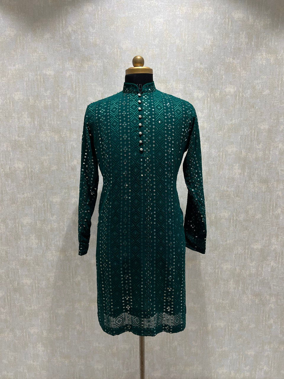 Thread Embroidery Sequins Kurta Set