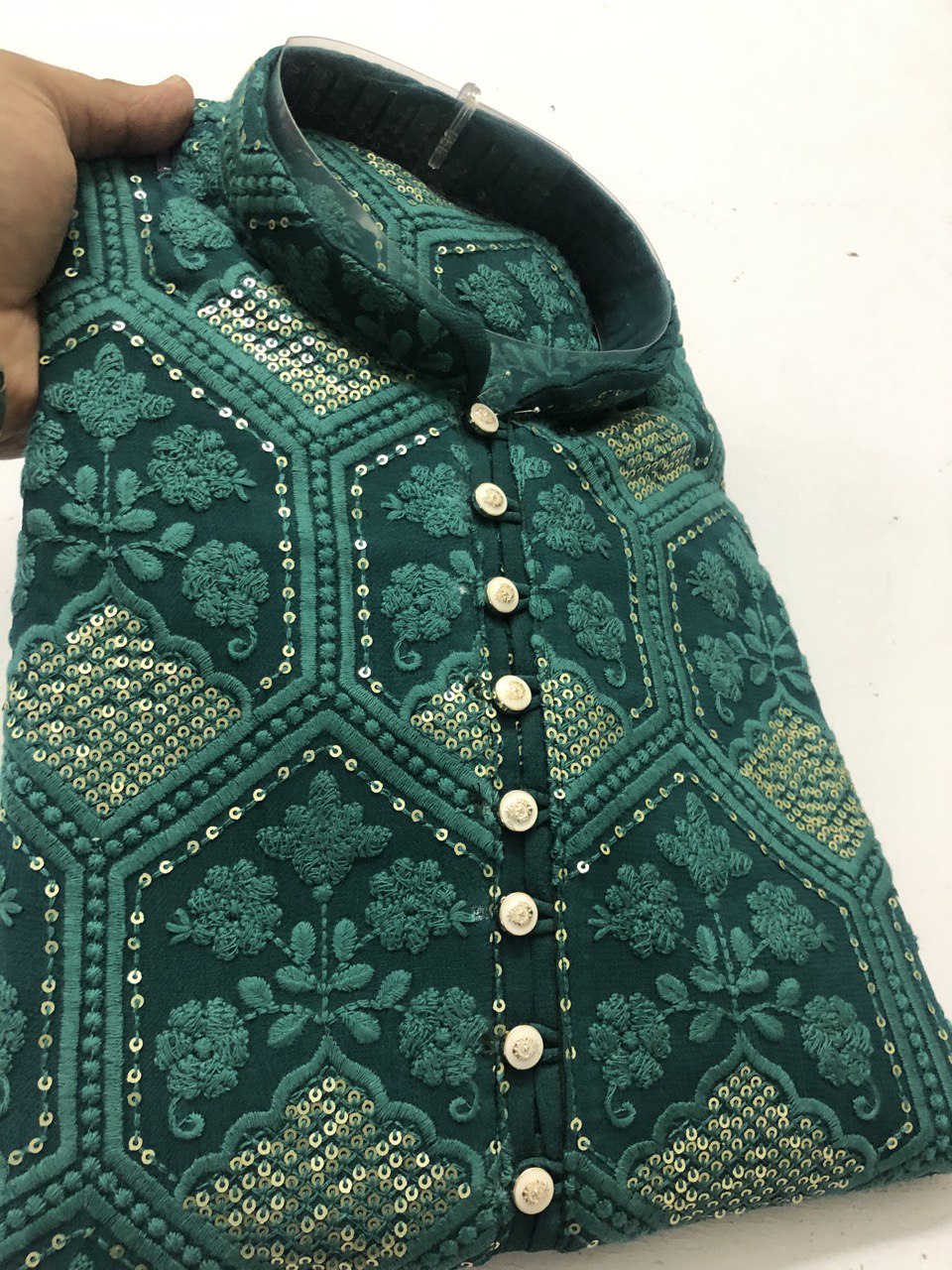 Chikankari Kurta Set With Sequins