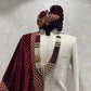 Ivory Threadwork Sherwani Set With Pink Hints