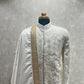 Ivory Thread Sherwani Set With Cut Dana Embroidery