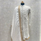 Ivory Thread Sherwani Set With Cut Dana Embroidery