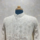 Ivory Thread Sherwani Set With Cut Dana Embroidery