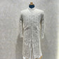 Ivory Thread Sherwani Set With Cut Dana Embroidery