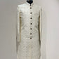 Ivory Threadwork Sherwani Set With Pink Hints