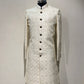 Ivory Threadwork Sherwani Set With Pink Hints