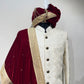 Ivory Threadwork Sherwani Set With Pink Hints