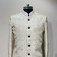 Ivory Threadwork Sherwani Set With Pink Hints