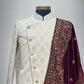 Ivory Asymettric Groomswear Sherwani Set