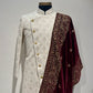 Ivory Asymettric Groomswear Sherwani Set