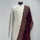 Ivory Asymettric Groomswear Sherwani Set