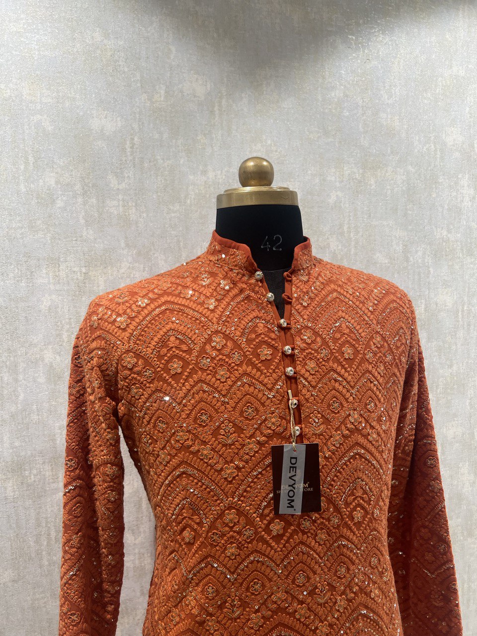 Lucknowi Sequins Worked Chikankari Kurta Set