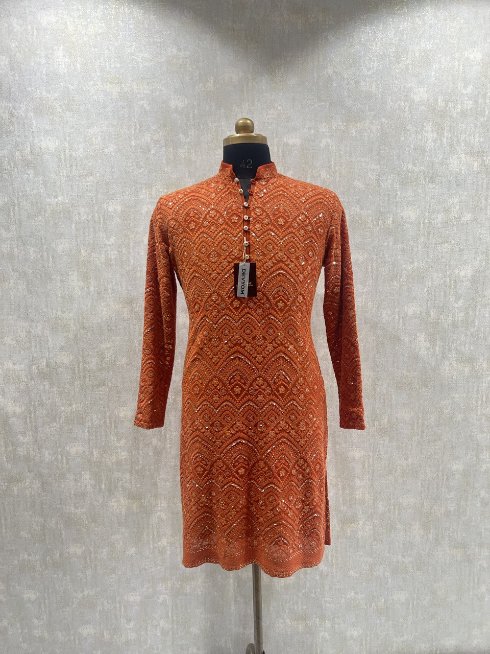 Lucknowi Sequins Worked Chikankari Kurta Set