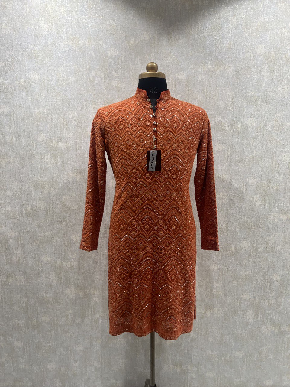 Lucknowi Sequins Worked Chikankari Kurta Set