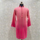 Ombre Dyed Chikankari Kurta Set With Sequins