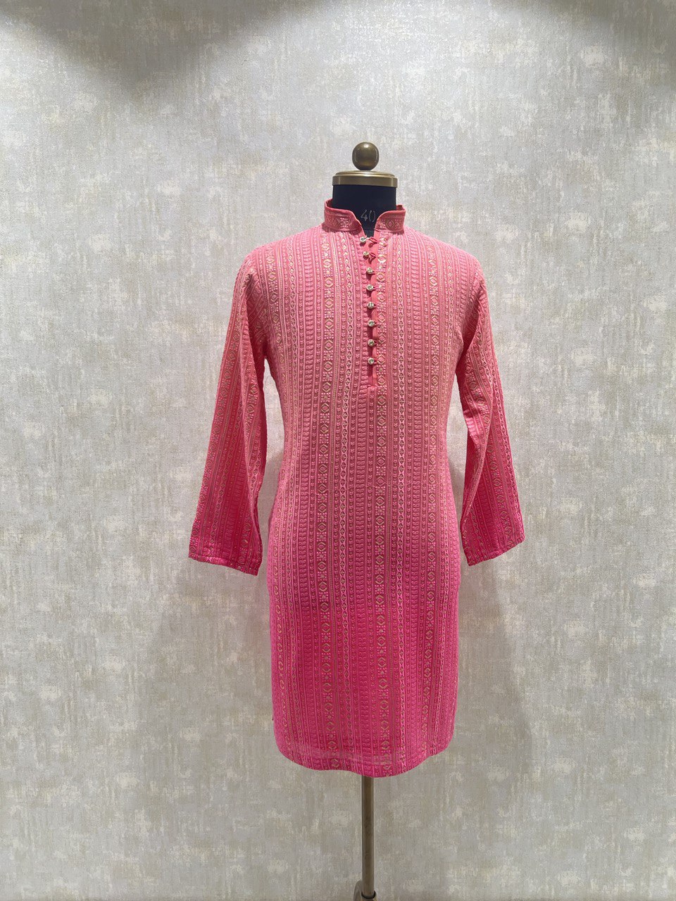 Ombre Dyed Chikankari Kurta Set With Sequins