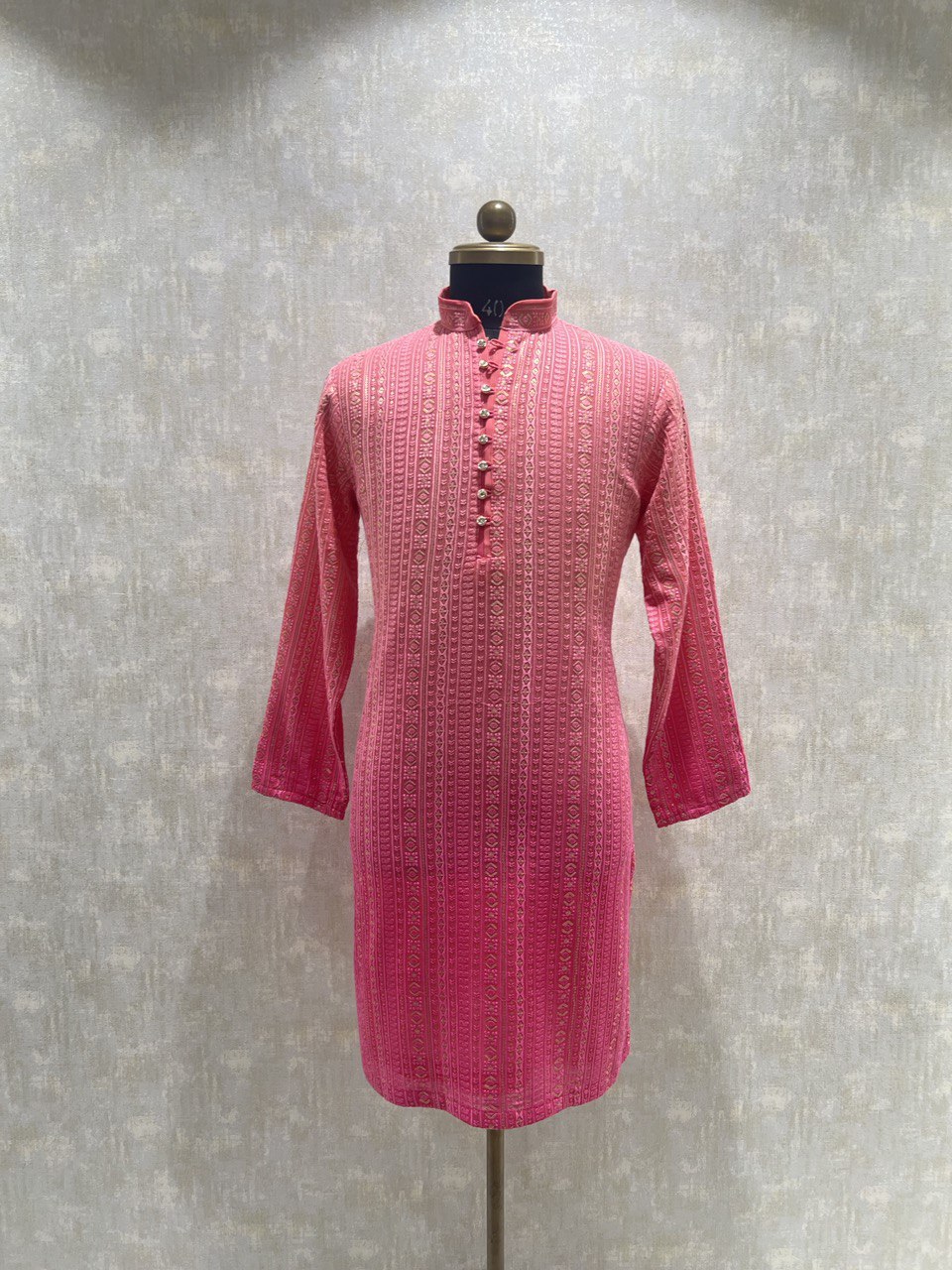 Ombre Dyed Chikankari Kurta Set With Sequins