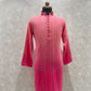 Ombre Dyed Chikankari Kurta Set With Sequins