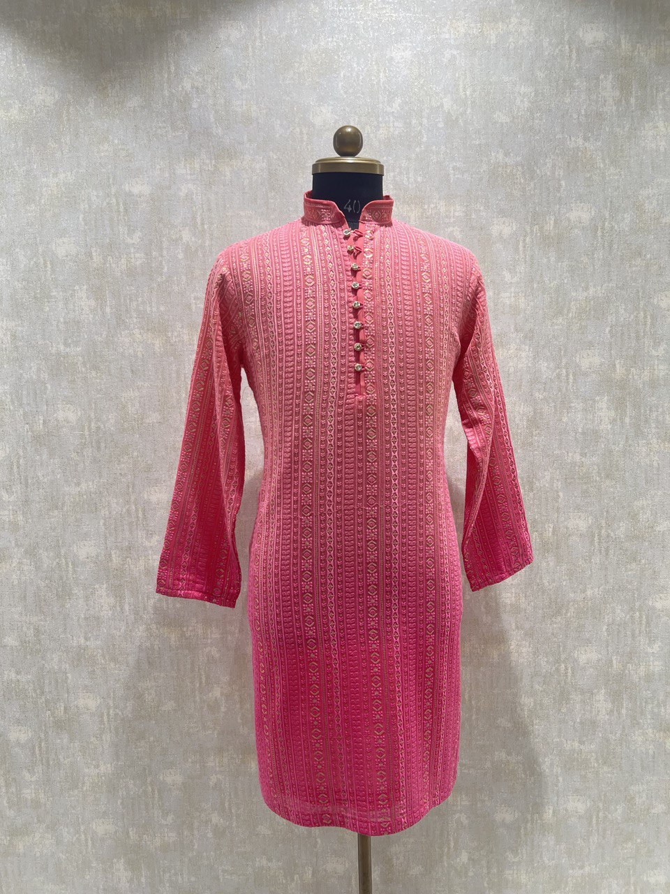 Ombre Dyed Chikankari Kurta Set With Sequins