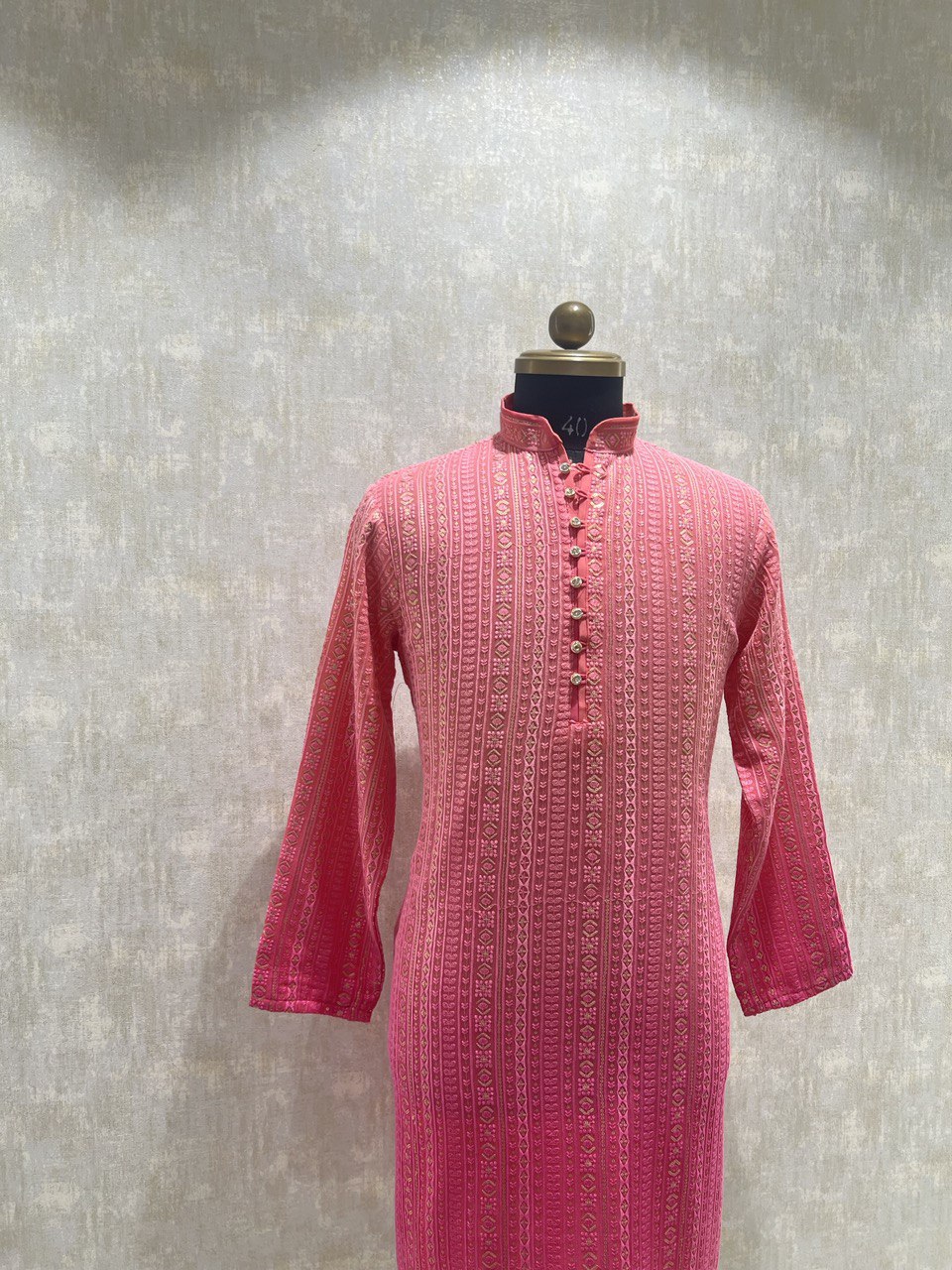 Ombre Dyed Chikankari Kurta Set With Sequins