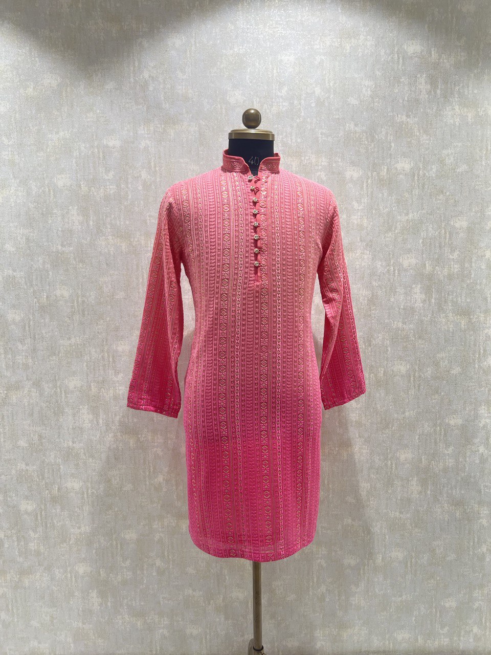 Ombre Dyed Chikankari Kurta Set With Sequins