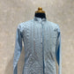 Real Glass Worked Full Buttoned Kurta Set