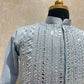 Real Glass Worked Full Buttoned Kurta Set