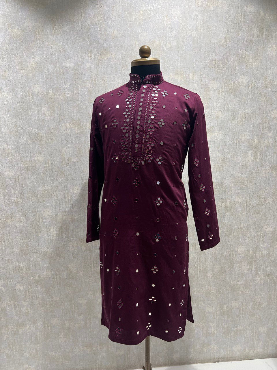 Hand Embroidered Glass Work Kurta Set