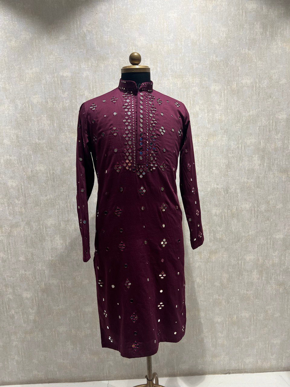 Hand Embroidered Glass Work Kurta Set