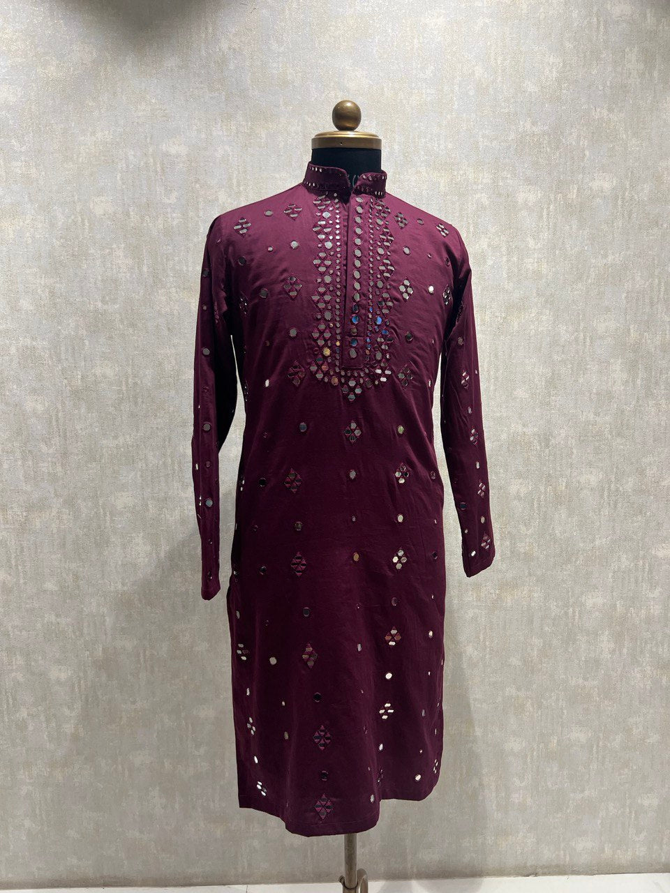 Hand Embroidered Glass Work Kurta Set