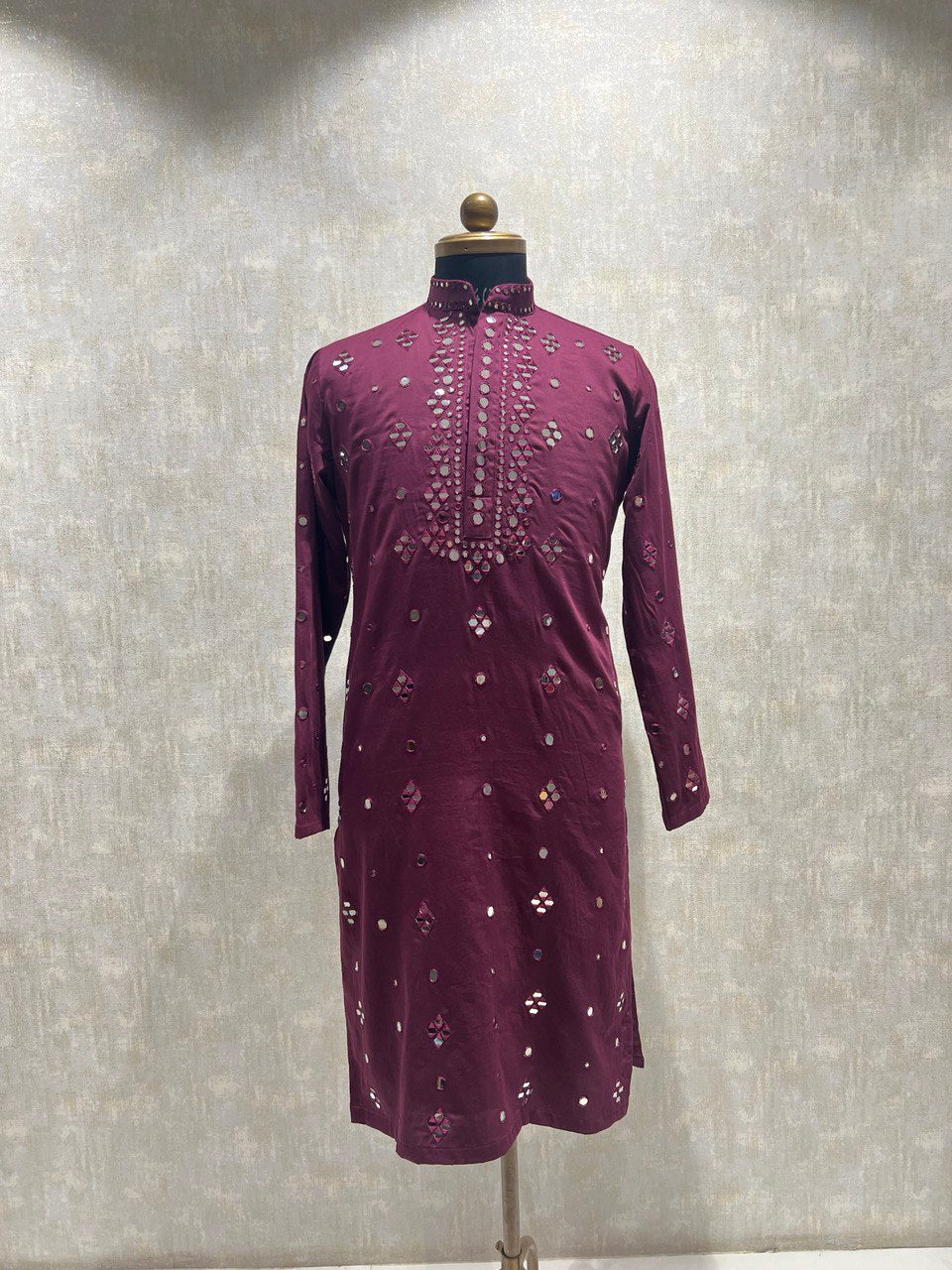 Hand Embroidered Glass Work Kurta Set