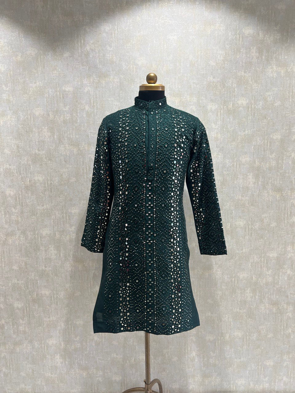 Hand Embroidered Glass Work Kurta Set