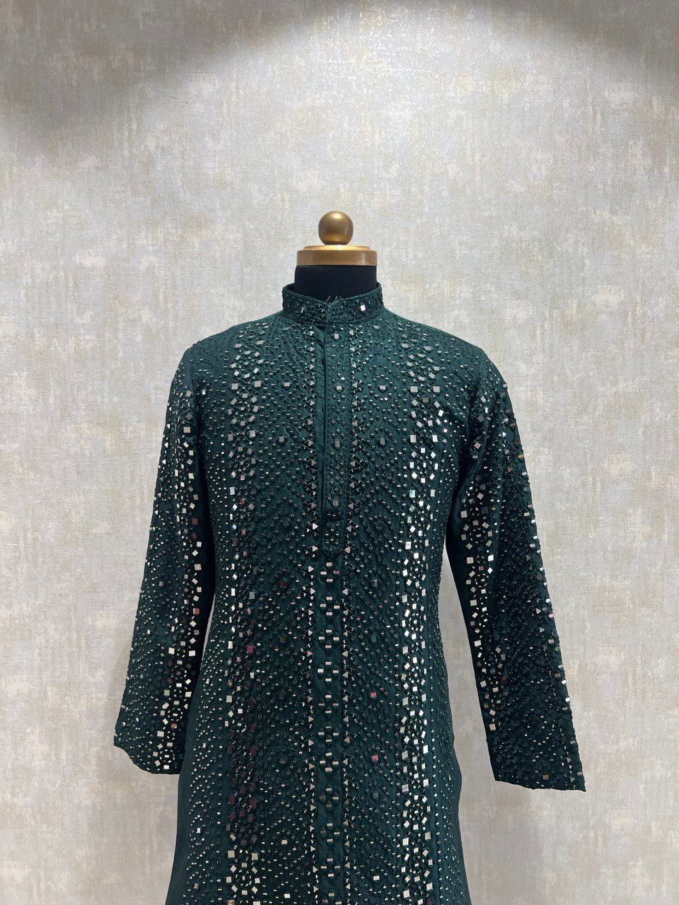 Hand Embroidered Glass Work Kurta Set