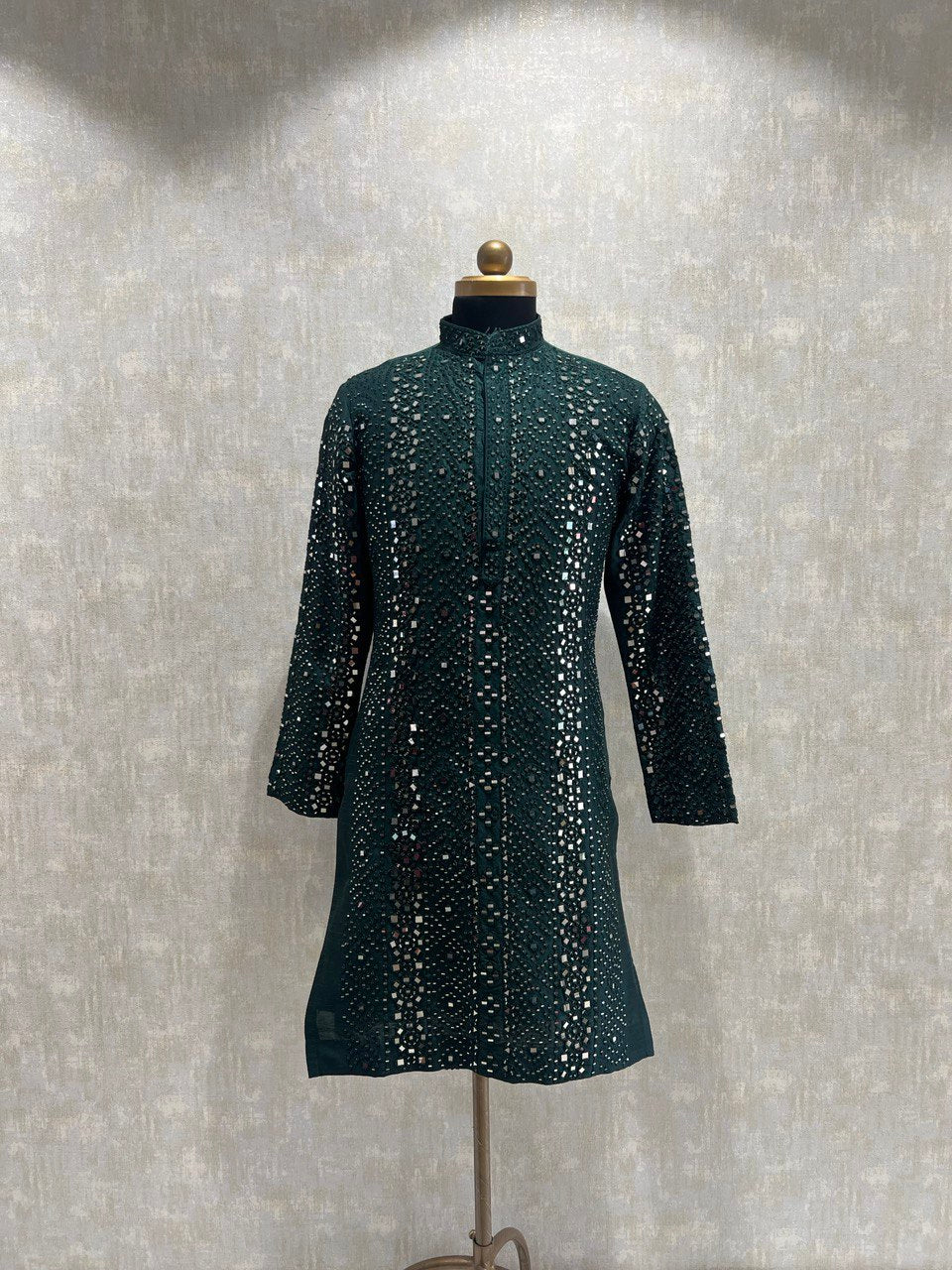 Hand Embroidered Glass Work Kurta Set