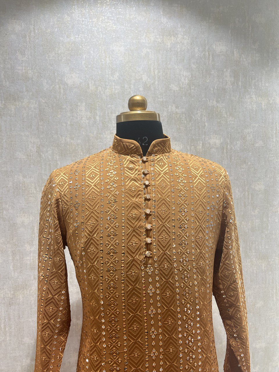 Ombre Dyed Chikankari Kurta Set With Sequins