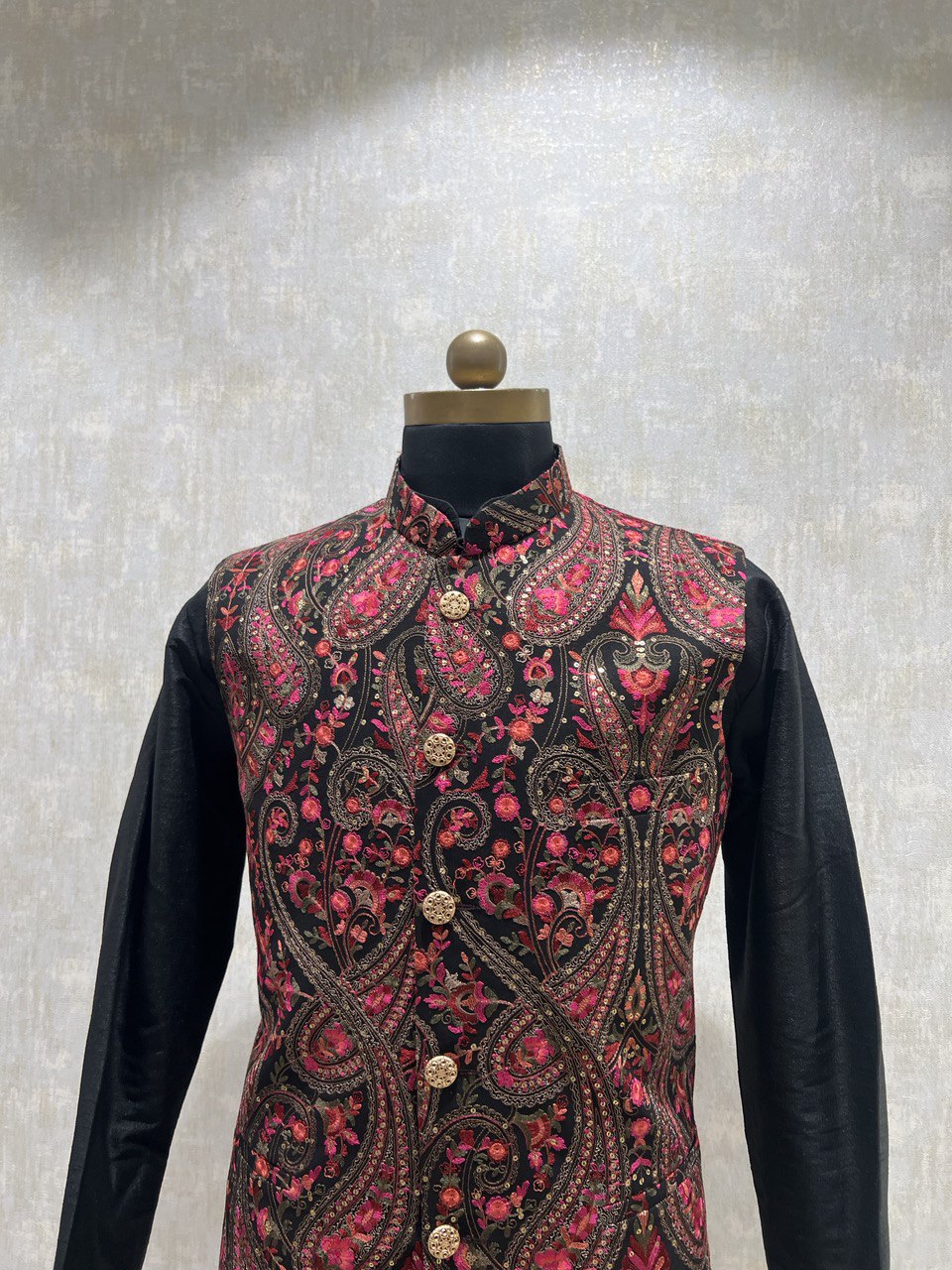 Kashmiri Embroidery Kurta Jacket Set