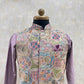 Mauve Embroidered Kurta Jacket Set