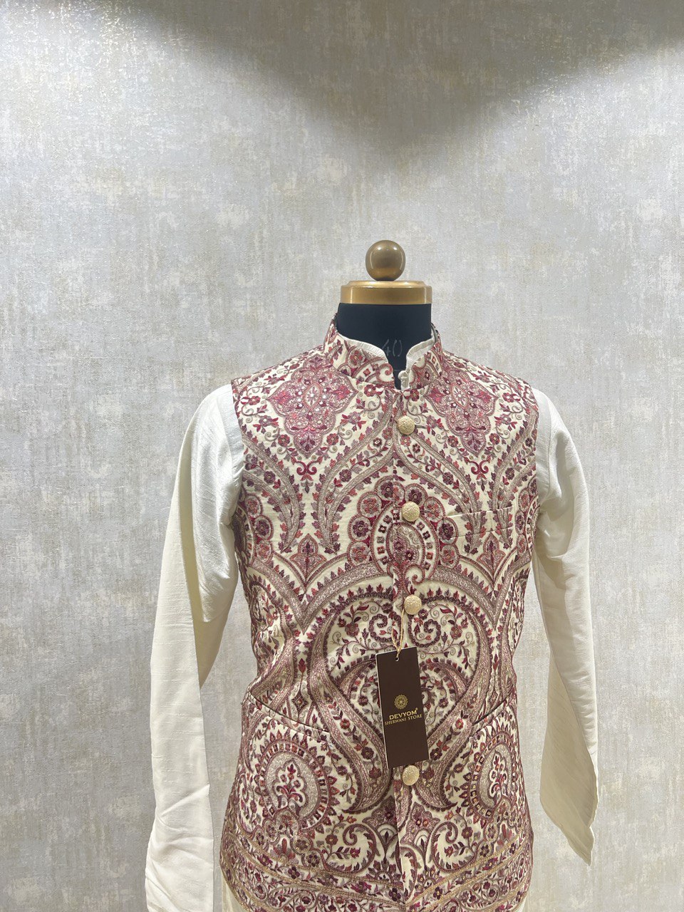 Kashmiri Embroidery Kurta Jacket Set