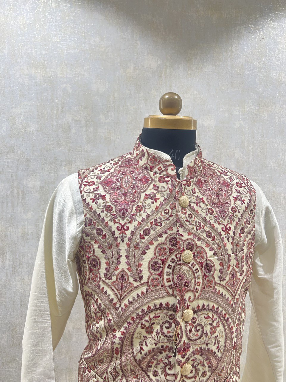 Kashmiri Embroidery Kurta Jacket Set