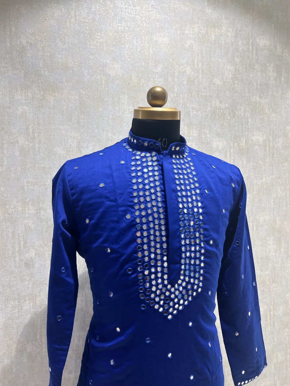 Hand Embroidered Real Glass Work Kurta Set