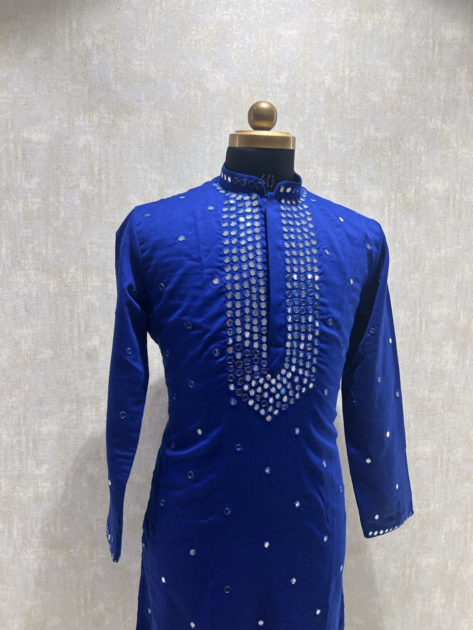 Hand Embroidered Real Glass Work Kurta Set