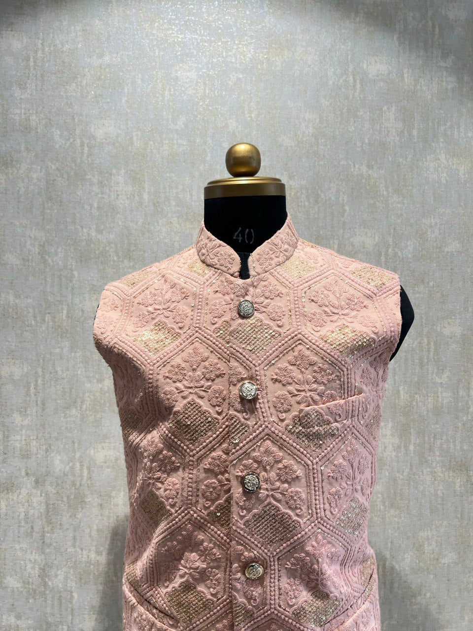 Chikankari Embroidery Kurta Jacket Set