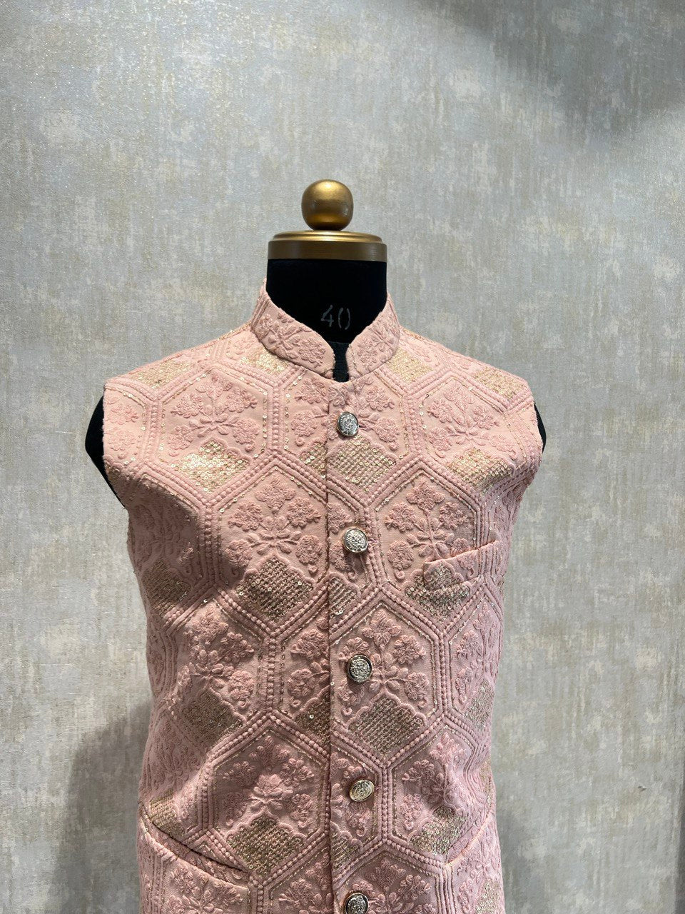 Chikankari Embroidery Kurta Jacket Set