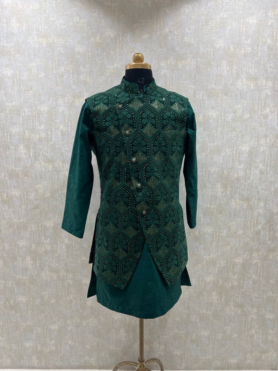 Chikankari Embroidery Asymettric Kurta Jacket Set