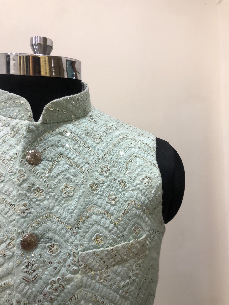 Chikankari Sequins Embroidery Kurta Jacket Set