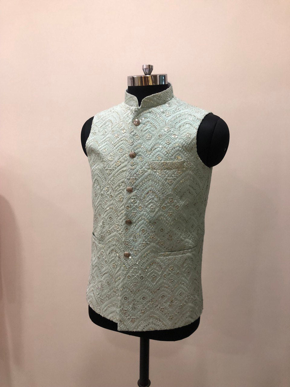 Chikankari Sequins Embroidery Kurta Jacket Set