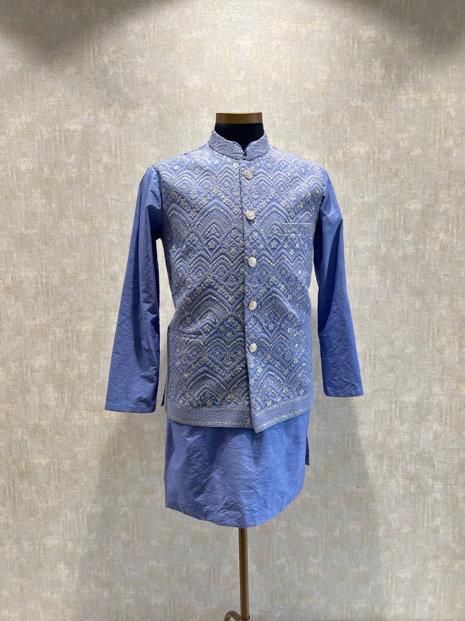 Chikankari Embroidery Kurta Jacket Set