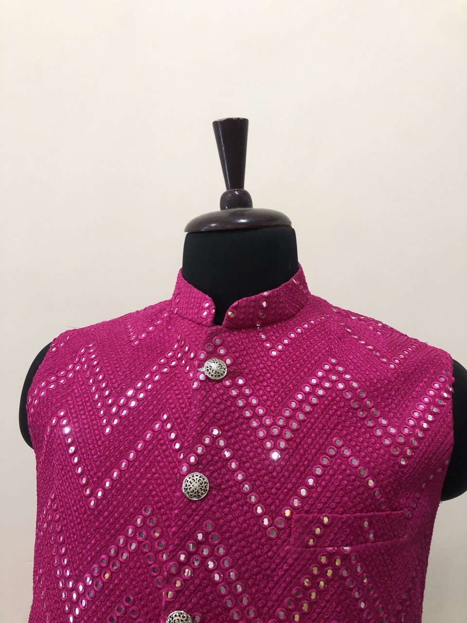 Mirror Embroidery Kurta Jacket Set