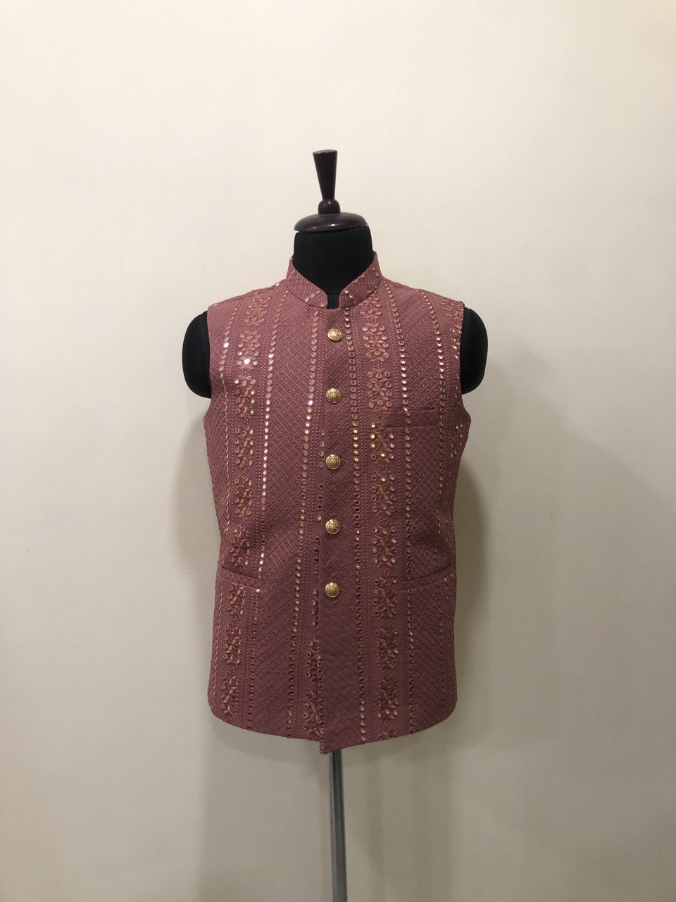 Mirror Embroidery Kurta Jacket Set