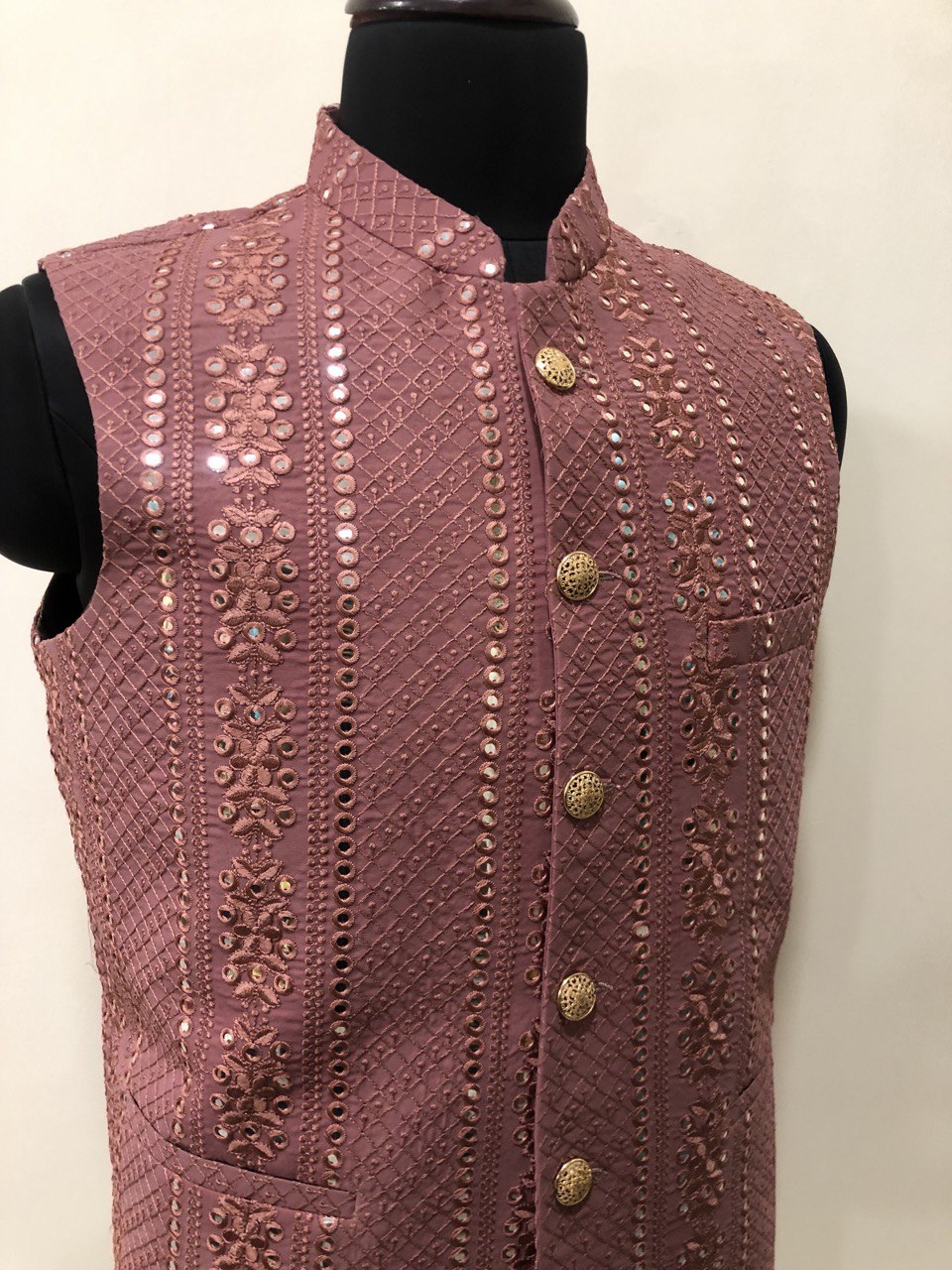 Mirror Embroidery Kurta Jacket Set