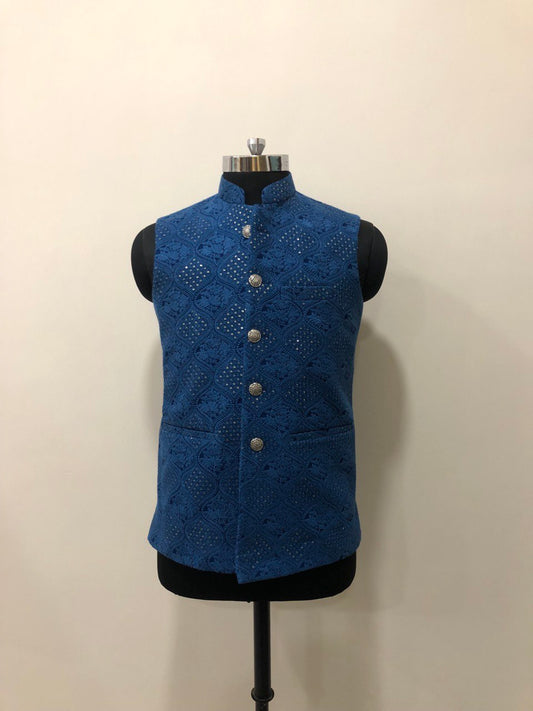 Chikankari Embroidery Kurta Jacket Set